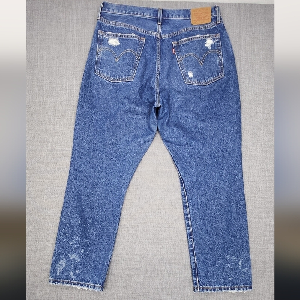 Levis 501 Distressed Style Medium Wash 100% Cotton Denim Jeans 31 × 26 - Picture 5 of 11